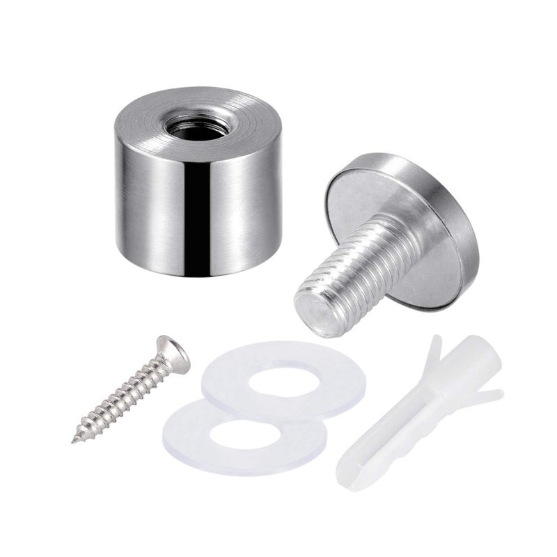 Favide 48 Packs Sign Standoff Screws Advertising Screws Stainless Steel Wall Standoff Mounts Glass Acrylic Nail for Glass Artwork and Sign Displays (1 x 1 Inch) - Image 3